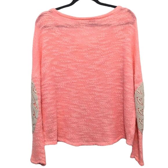 *Akira Chicago Red Label Peach Embroidered Sweater Sz M - Picture 2 of 5